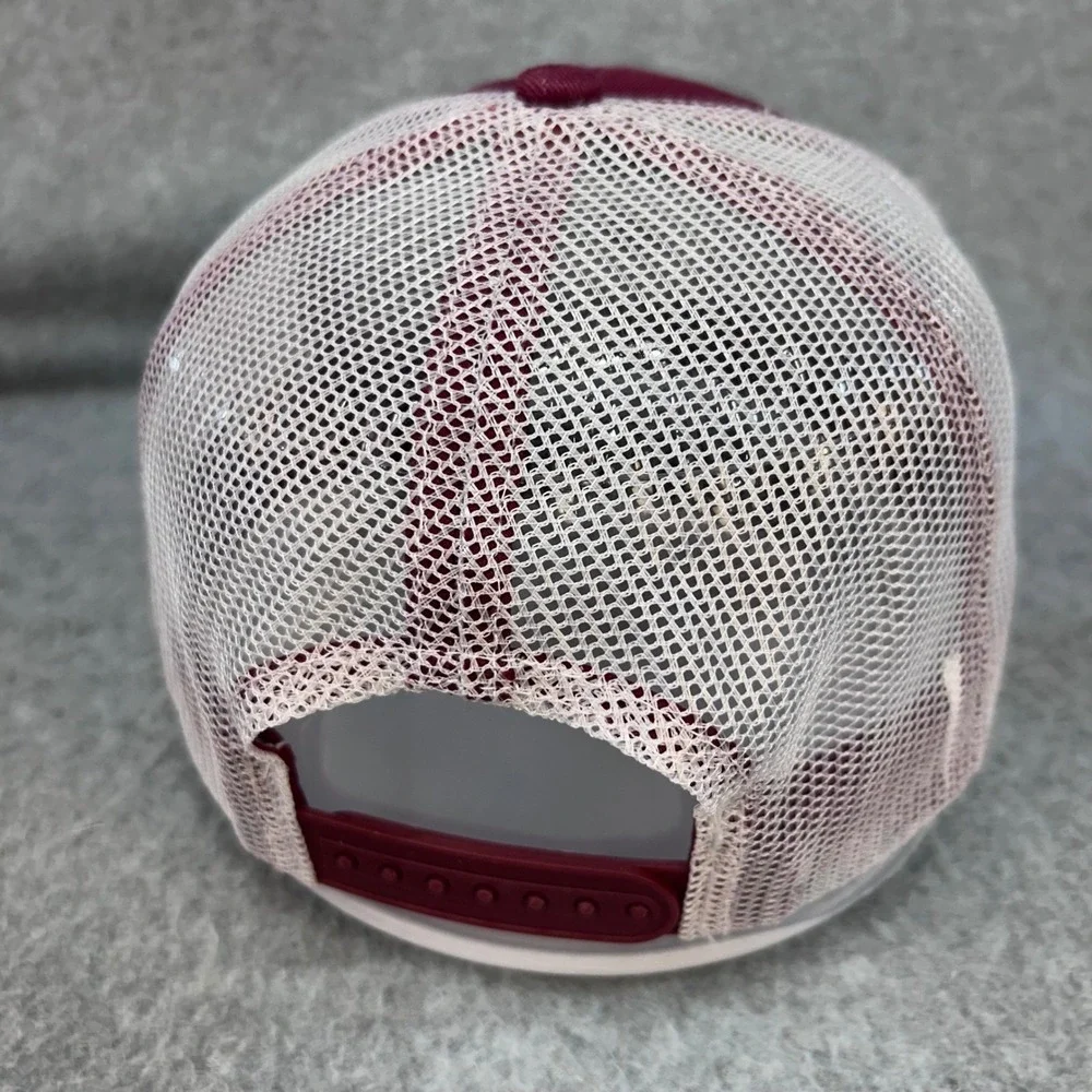 Bigfoot Sasquatch Patch Mens Maroon Outdoor Cap Trucker Hat Snapback Mesh OSFM